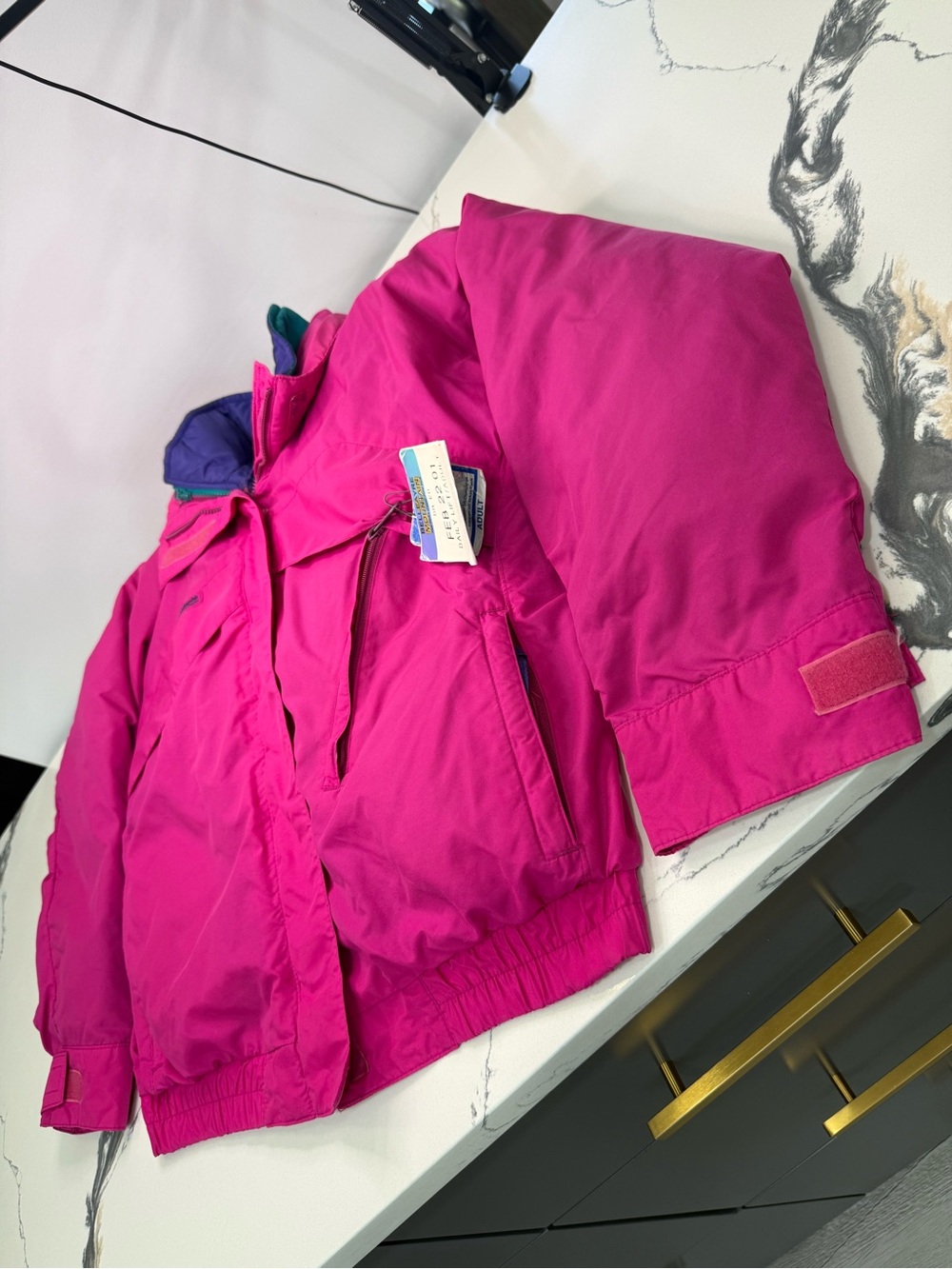 Columbia Whirlibird Jacket Womens Large Multicolor 3-in-1 Puffer 90s Ski Vintage